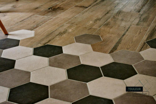 Carrelage hexagonal et imitation parquet GP